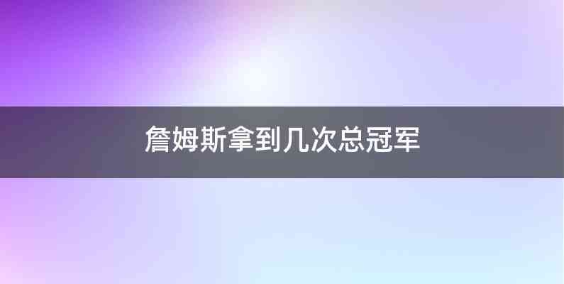 詹姆斯拿到几次总冠军